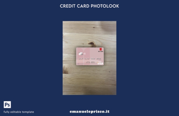 stile verificato Modello frontale photolook con carta di debito visto della Banc